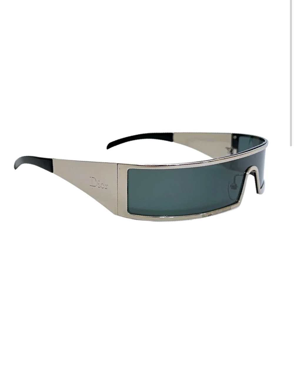 Vintage Galliano for Dior Silver Shield Sunglasses runway spring summer 2003